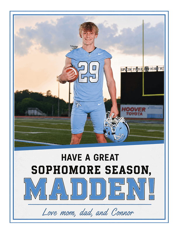 A football player poses for a photo with a football in his hand. AI generated content