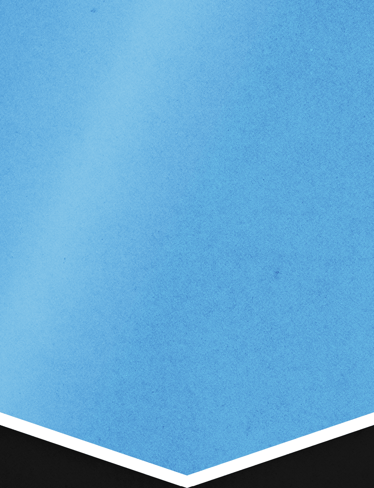 A close-up view of a blue fabric with a white and black border at the bottom. Description generated by AI