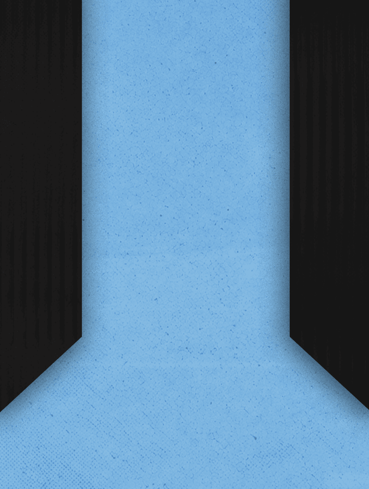 Three black and white images of a man's body are displayed on a blue background. AI generated content