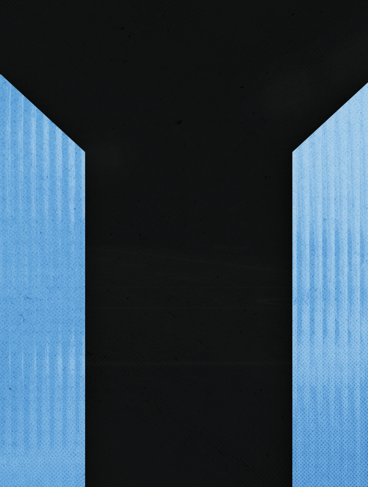 Three blue and black triangles are on a black background. AI generated content