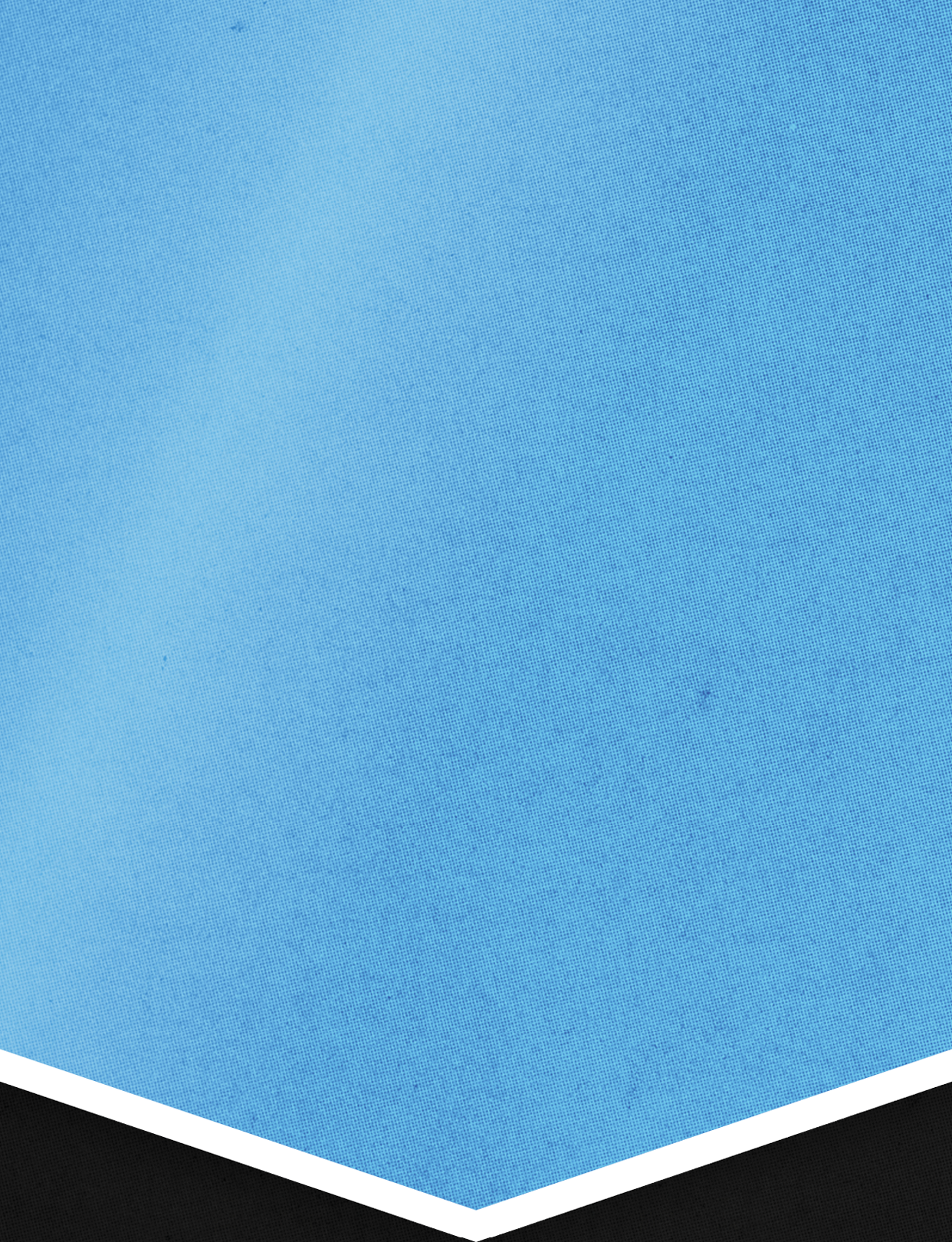 A close-up view of a blue fabric with a white and black border at the bottom. Description generated by AI