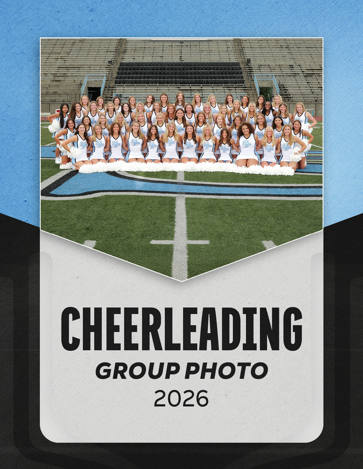 A group photo of cheerleaders in 2026. AI generated content