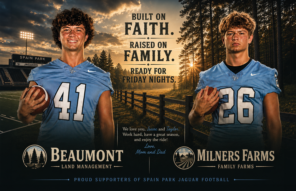 Two football players from opposing teams pose for a photo. AI generated content
