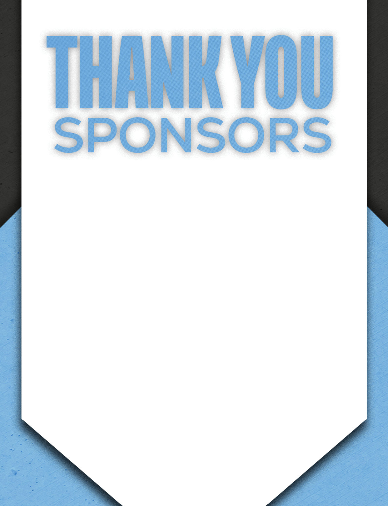 A blue and white sign that says “Thank You Sponsors" on it. AI generated content