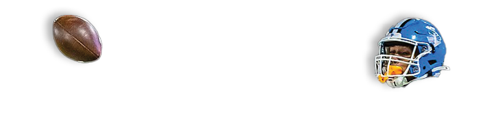 A close-up of the tip of a brown American football against a white background. Description generated by AI