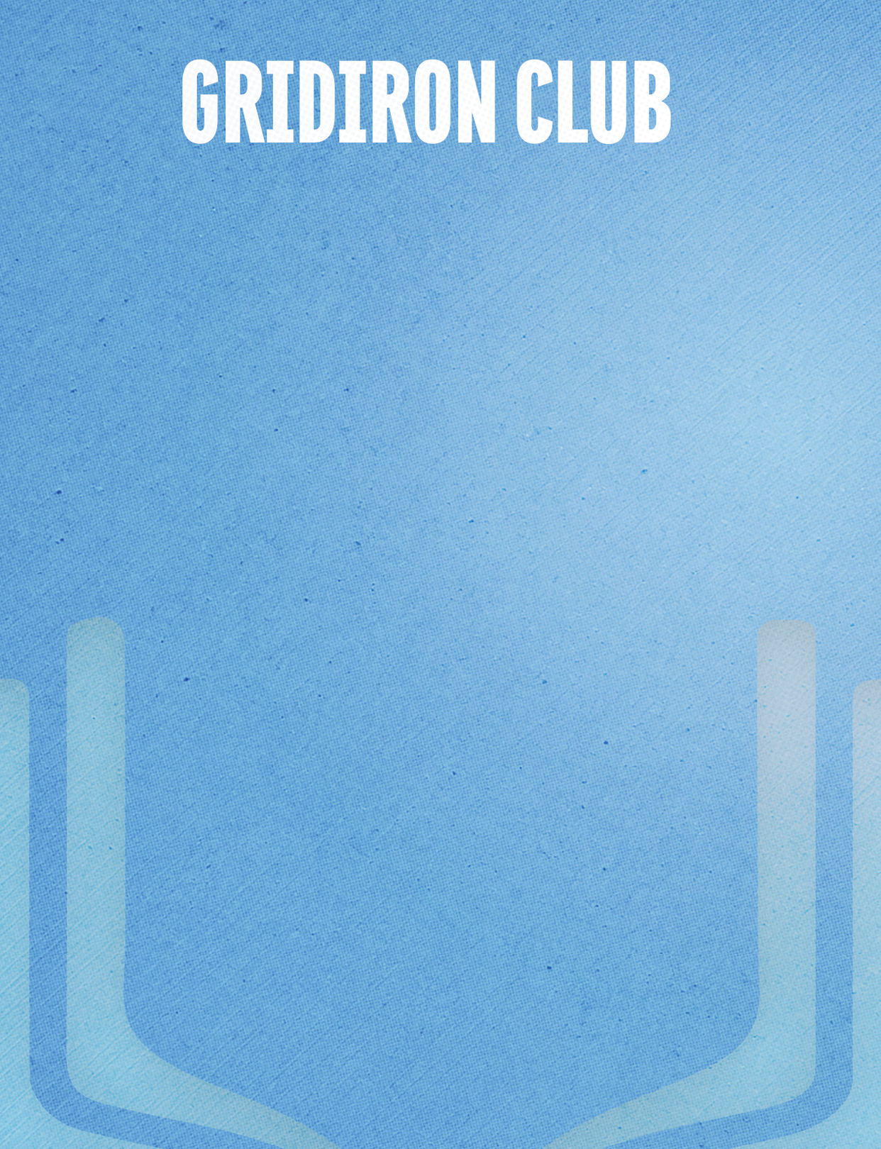 A blue and white sign with a football player on it. AI generated content