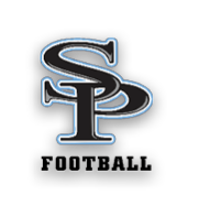 A logo for a college sports team is displayed in black and blue. AI generated content