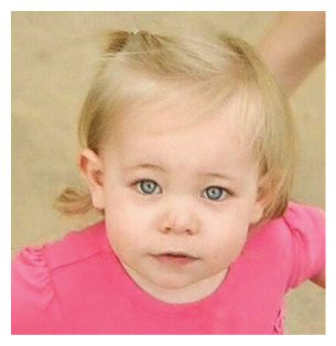 A young girl wearing a pink shirt and holding a person's hand. AI generated content