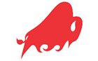 A close-up of a red and black curved shape on a white background. Description generated by AI