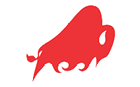 A close-up of a red and black curved shape on a white background. Description generated by AI