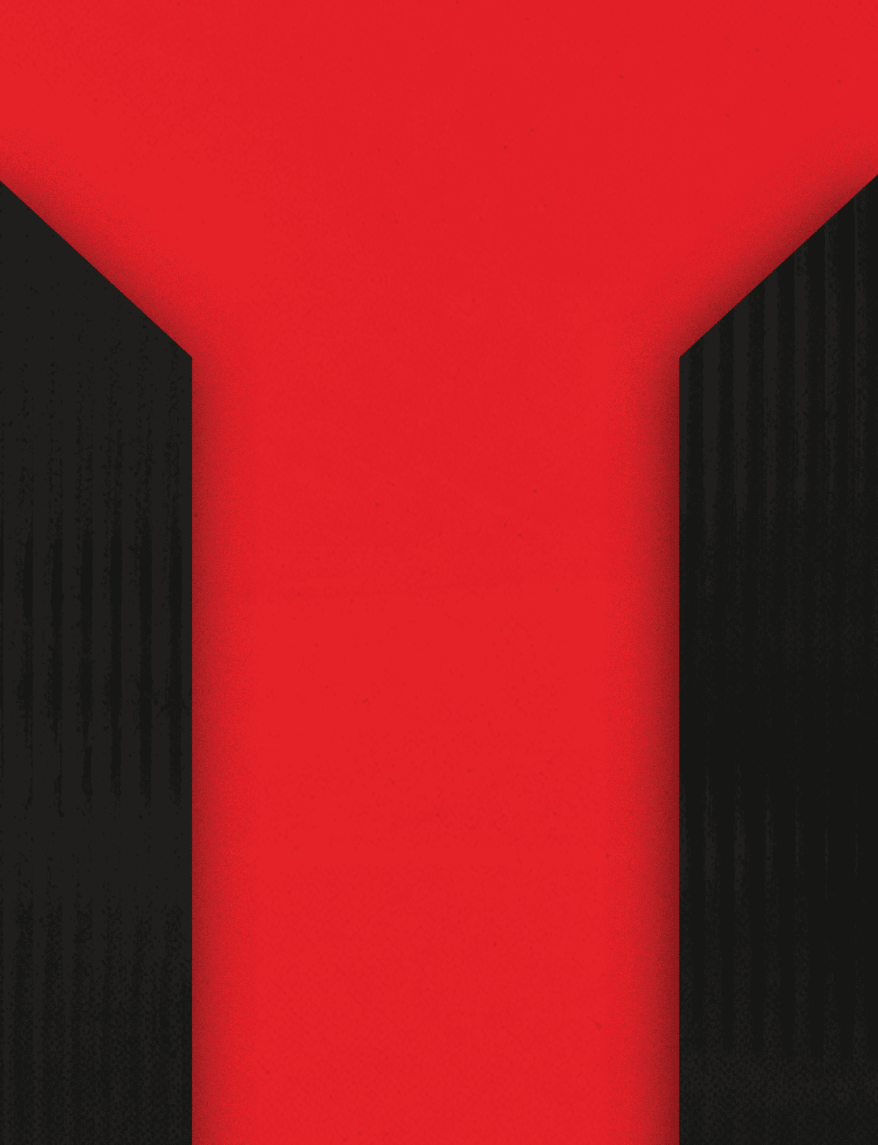 Three black and red buildings. Description generated by AI