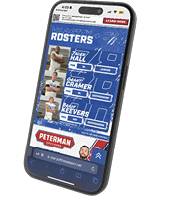 A cell phone displaying a roster of football players. AI generated content