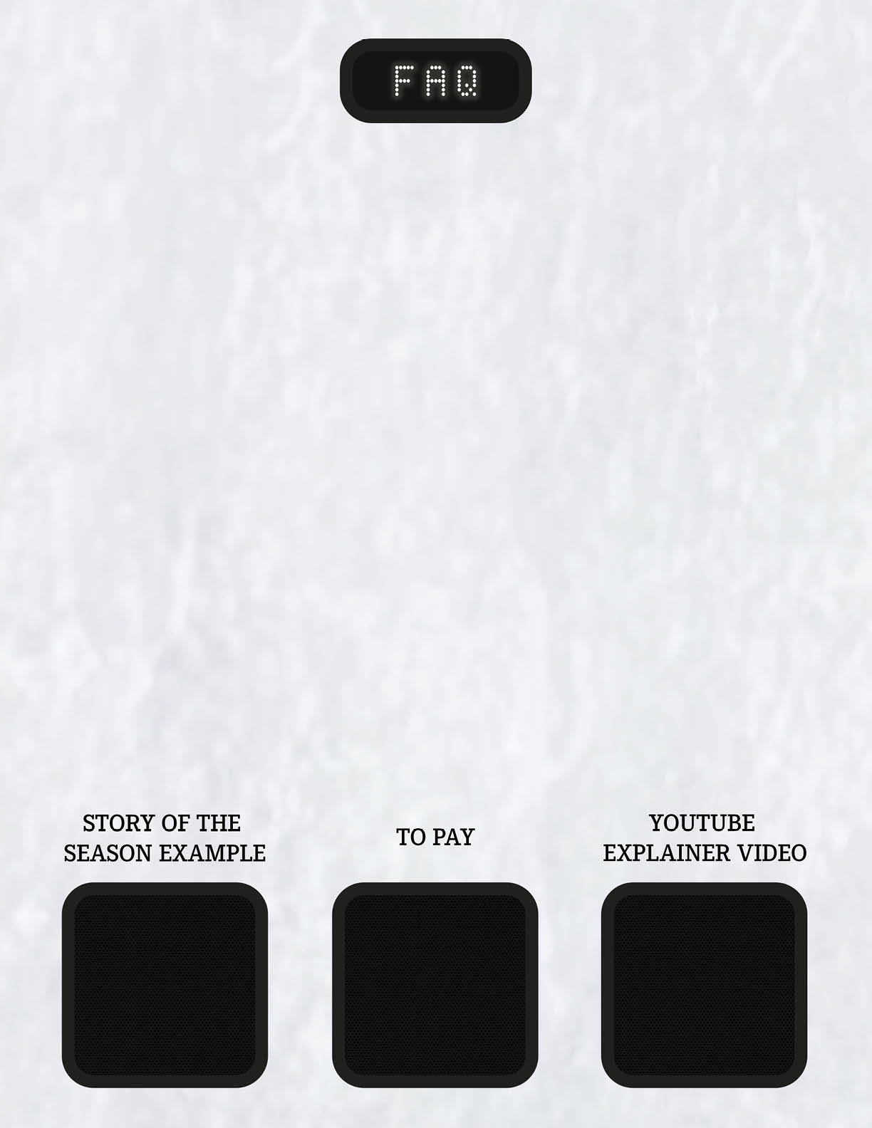 Three buttons with the first button labeled “Story of the Season Example" and the other two labeled "Explaner Video". AI generated content