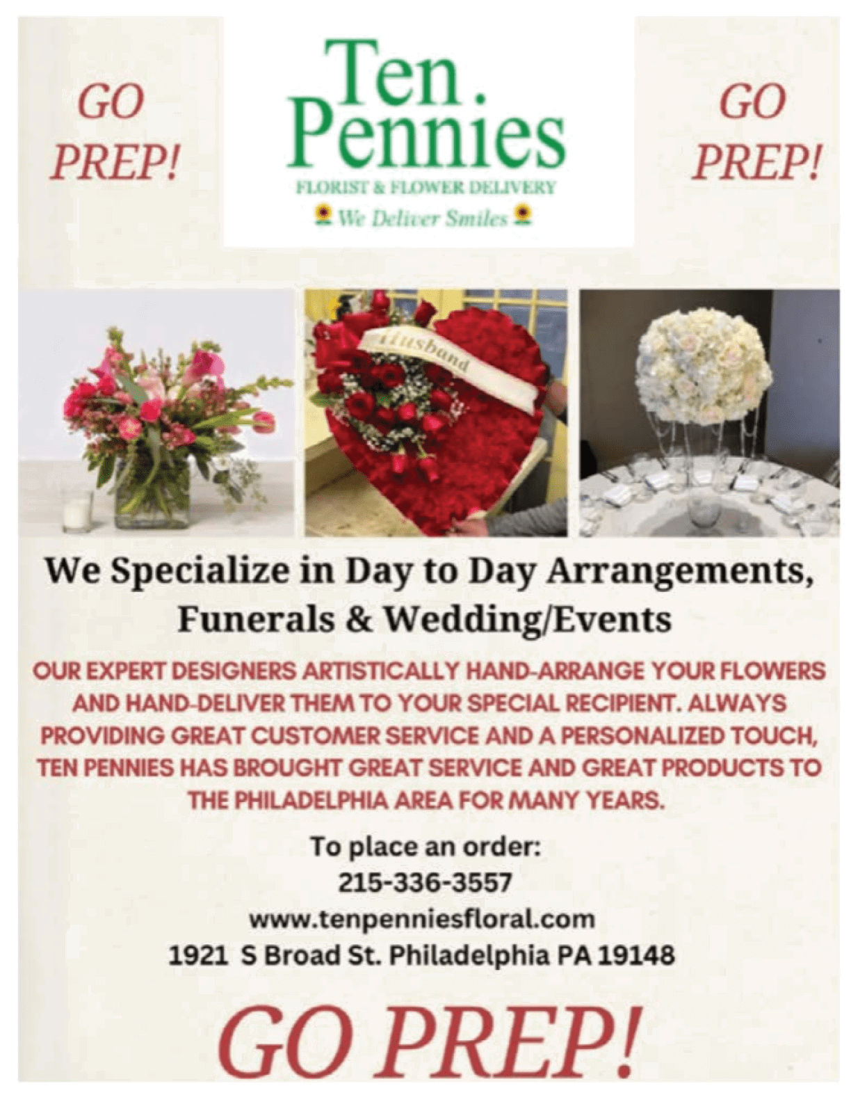 A flyer advertising a flower delivery service. AI generated content