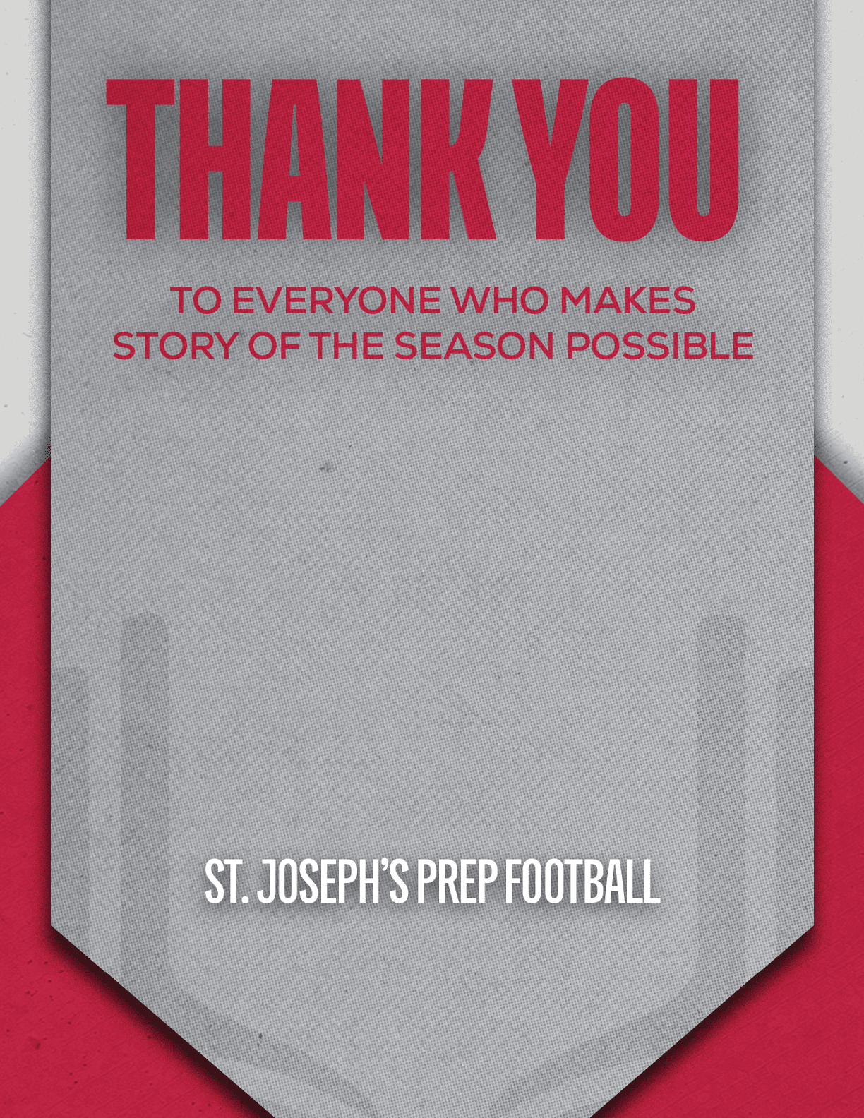 A thank you sign for Don Bosco Prep Football. Description generated by AI