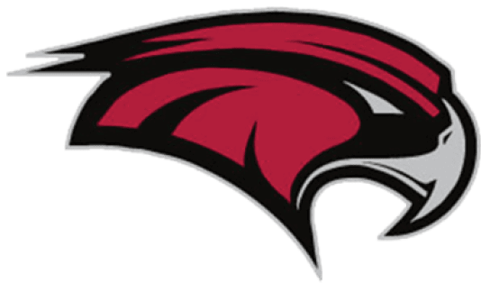 A stylized red and black hawk head logo with sharp lines and a fierce expression. Description generated by AI