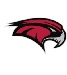 A stylized maroon and black hawk head logo with a sharp beak and streamlined design. Description generated by AI