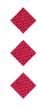 Three gray diamond shapes with a subtle grid pattern are vertically aligned on a white background. Description generated by AI