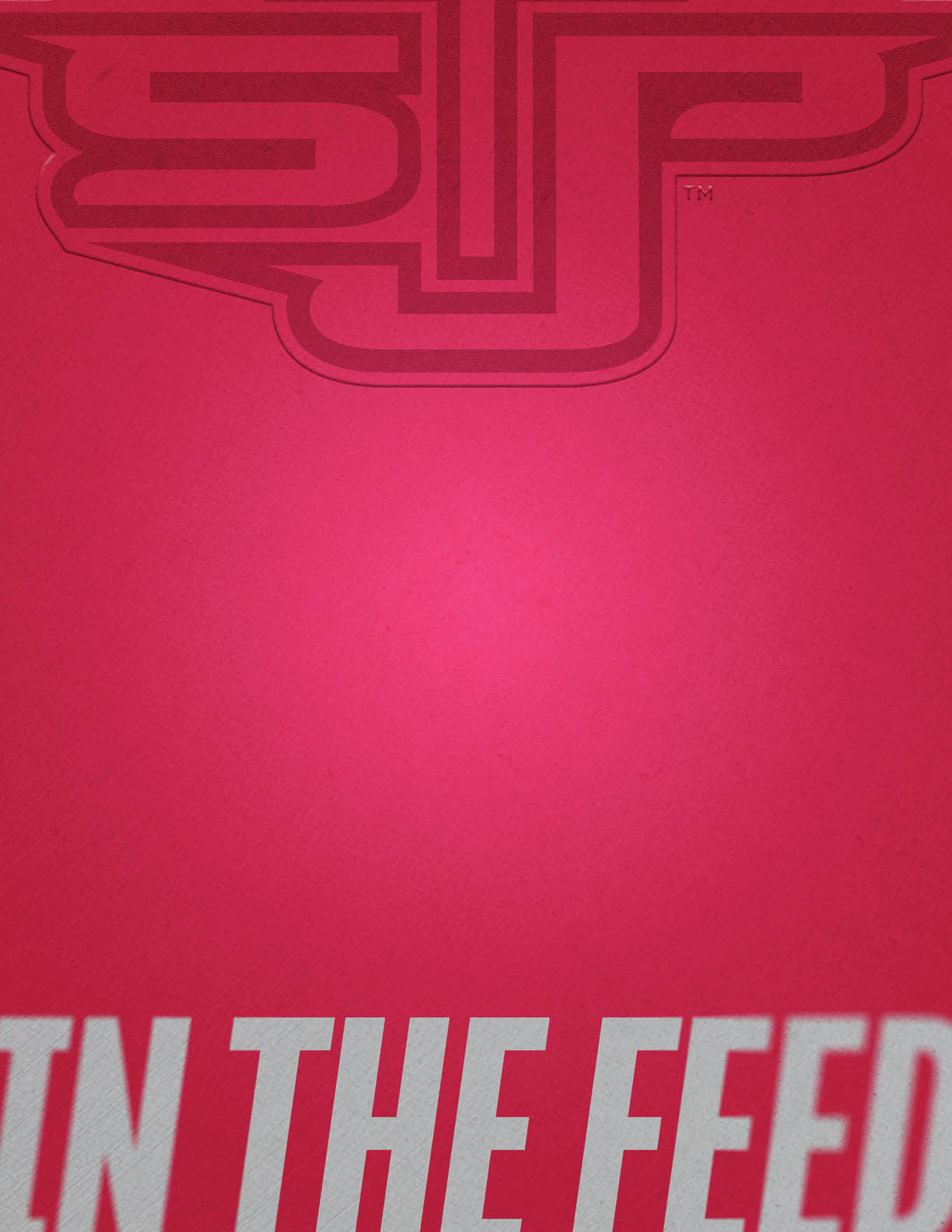 A red background with a stylized “SF" logo at the top and partially visible bold white text at the bottom. Description generated by AI