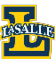 A large yellow letter L with a blue outline and the word LASALLE in white letters on a blue banner across the middle. Description generated by AI