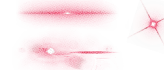 Abstract red and white light patterns with soft glowing effects and geometric shapes on a white background. Description generated by AI