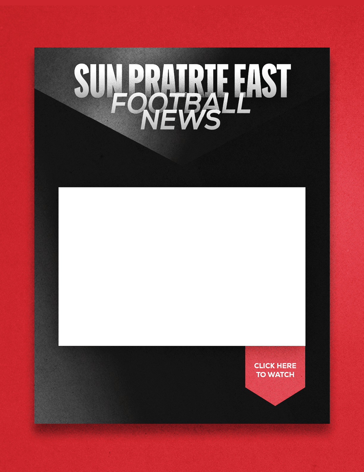 A red and blue sign with a blank space for a headline. Description generated by AI