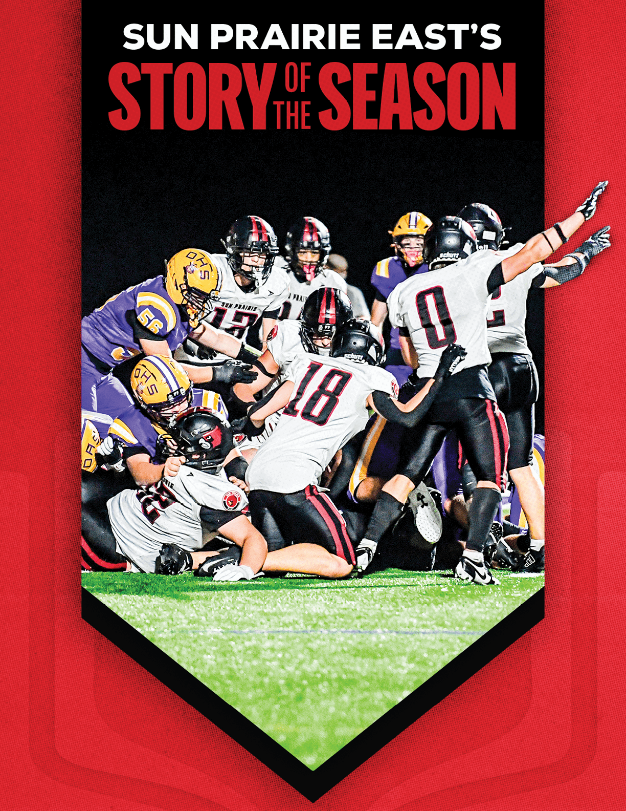 A group of football players huddled together. Description generated by AI