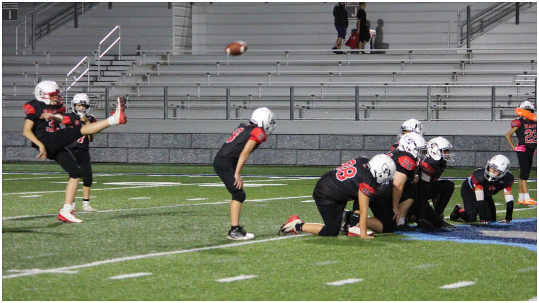A football player catching a ball. Description generated by AI