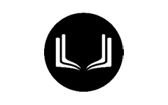 A black and white image of a book. Description generated by AI