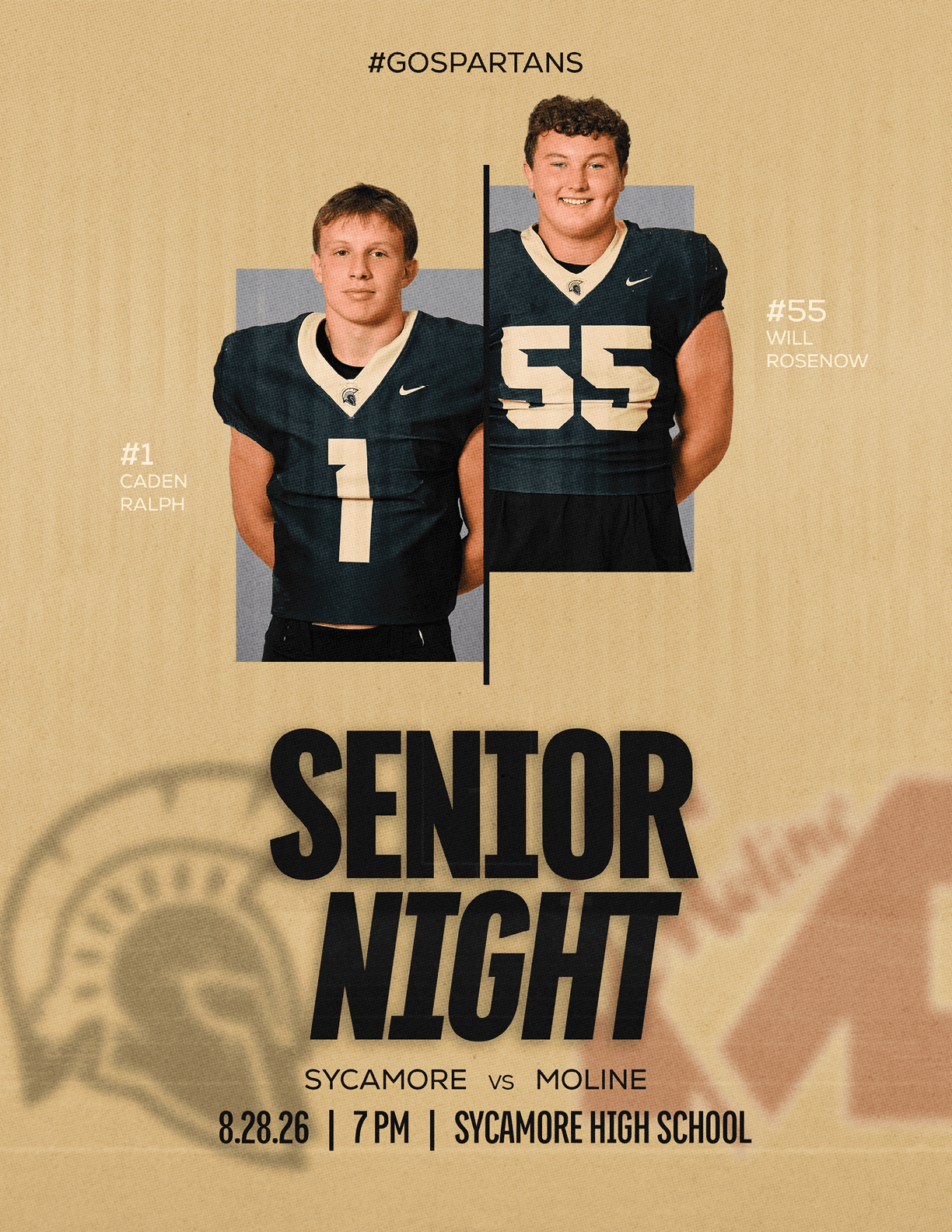 The poster is advertising a football game. Description generated by AI
