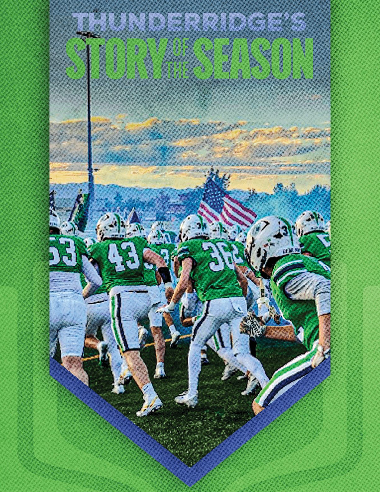 A group of football players huddled together. Description generated by AI