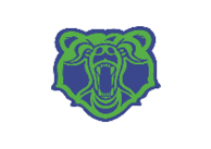 A blue and red logo of a cat with its mouth open. Description generated by AI