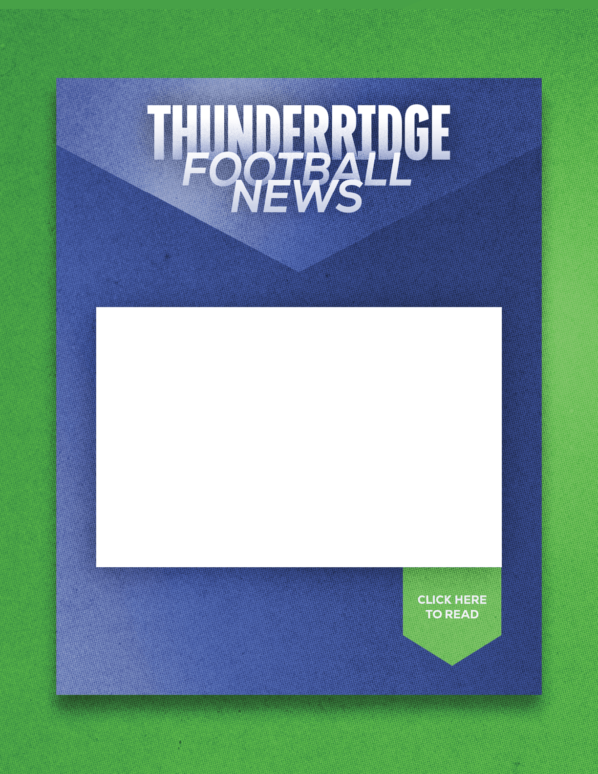 A red and blue sign with a blank space for a headline. Description generated by AI