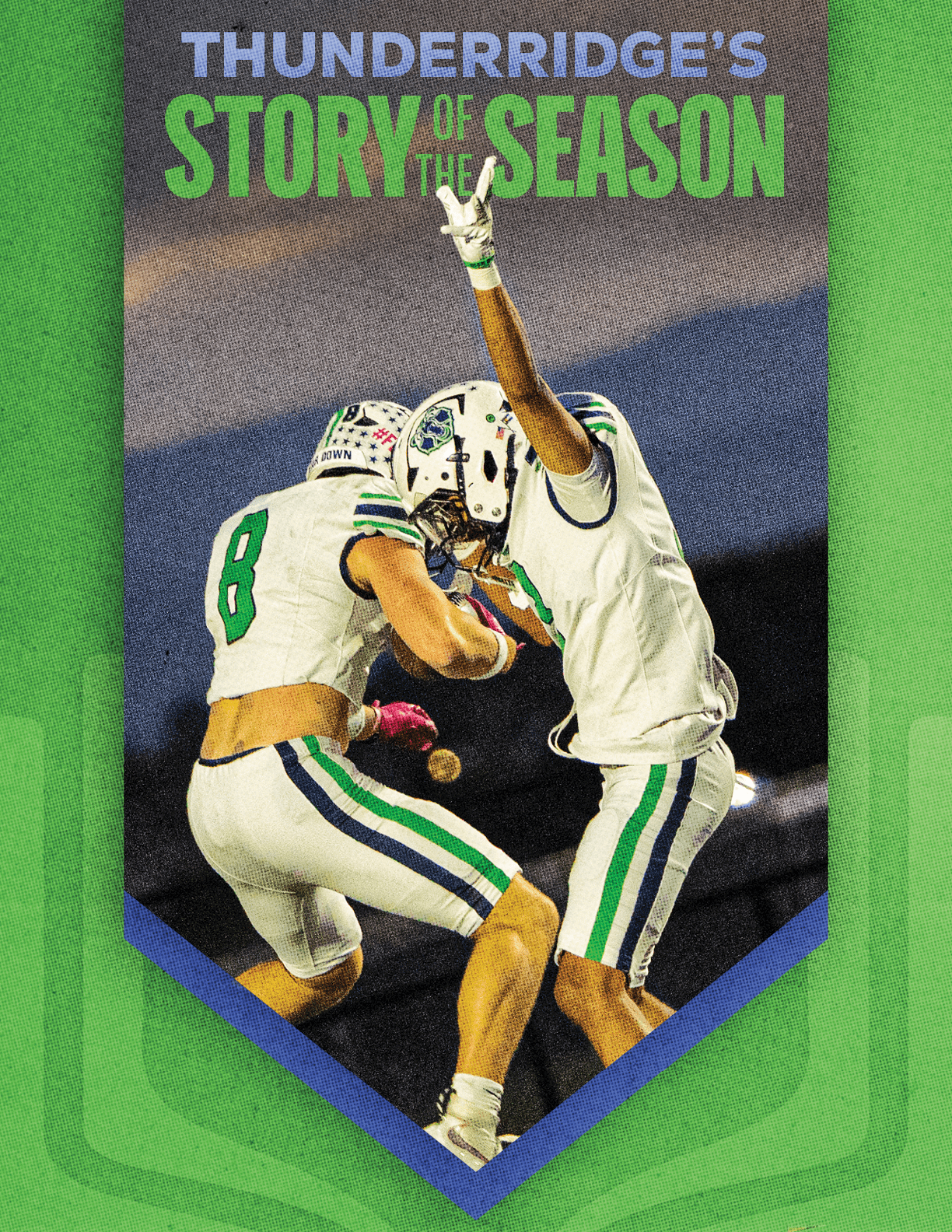 A group of football players huddled together. Description generated by AI