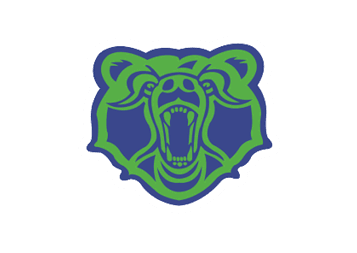 A blue and red logo of a cat with its mouth open. Description generated by AI