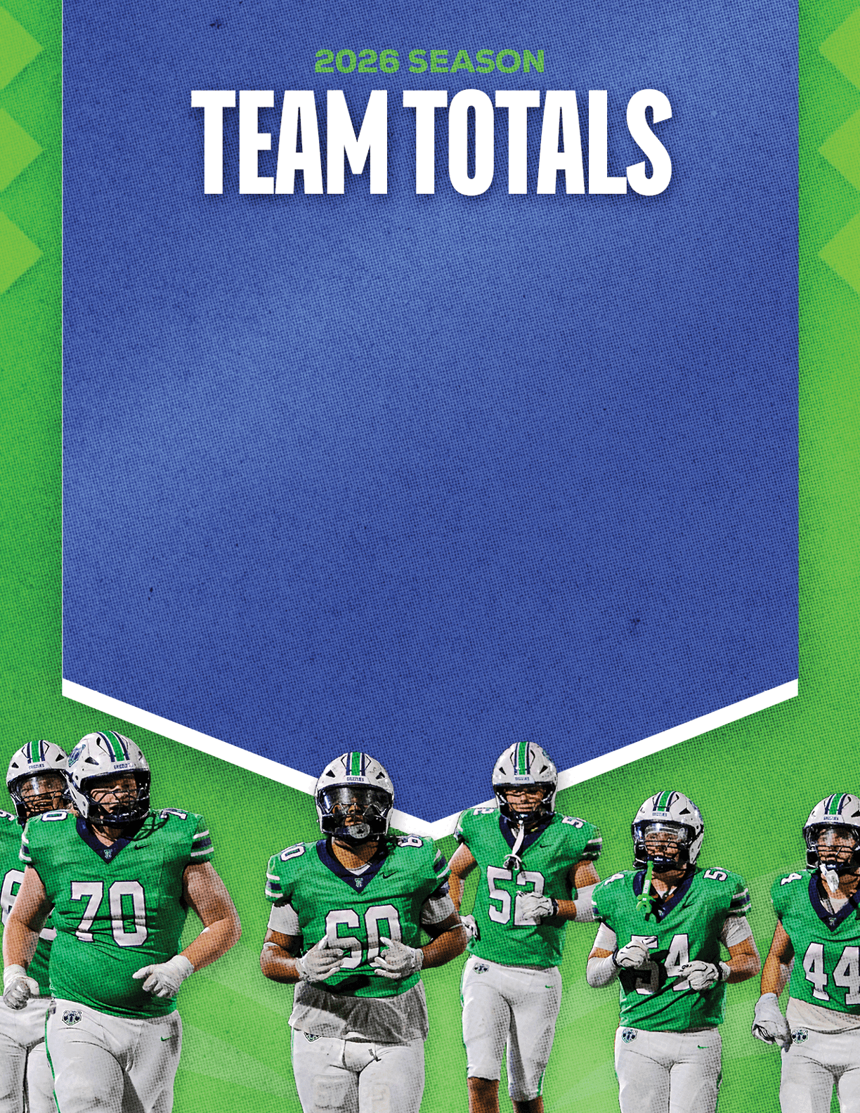 A group of football players standing on a field. Description generated by AI