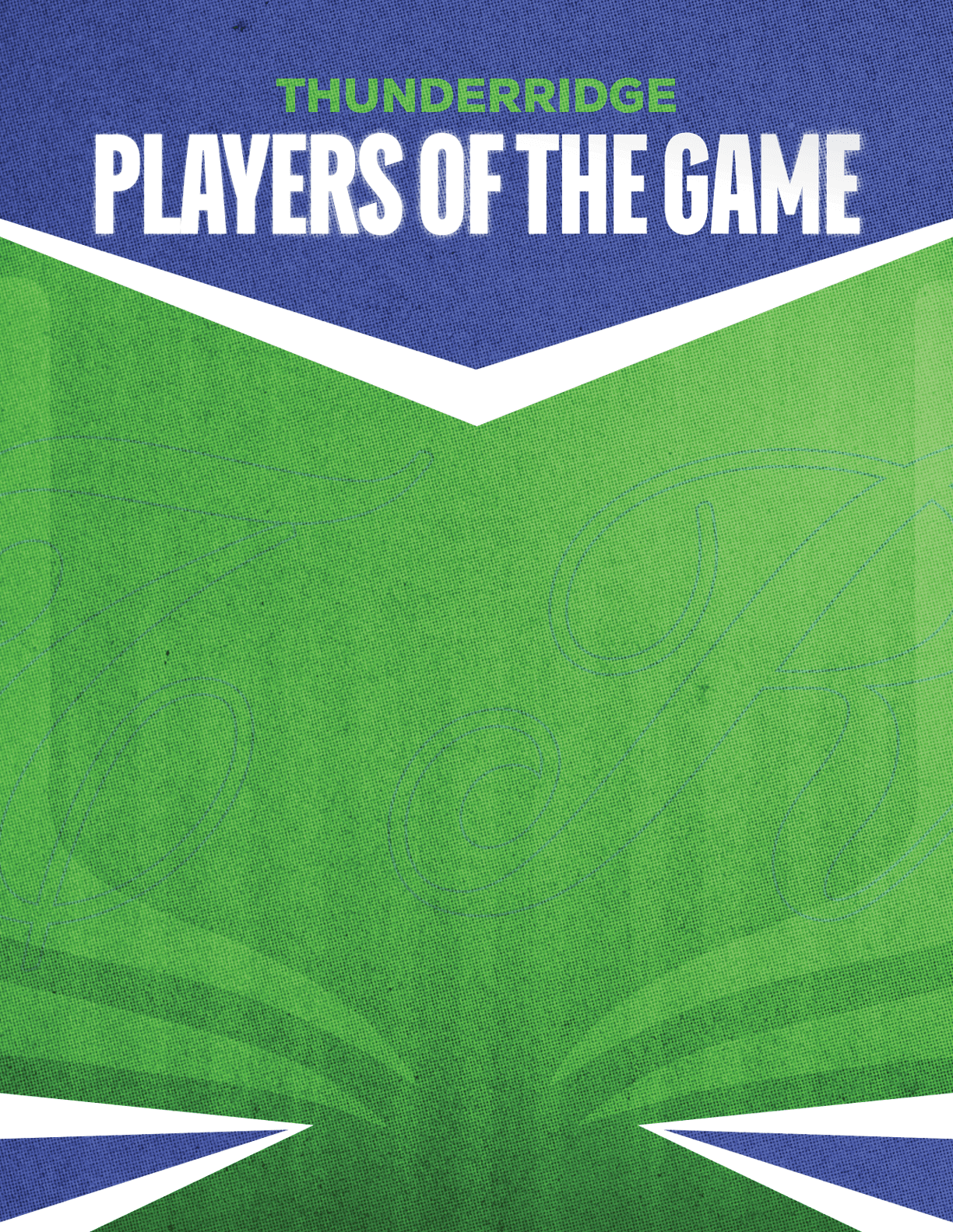 A poster for Mountain Vista's Players of the Game. Description generated by AI