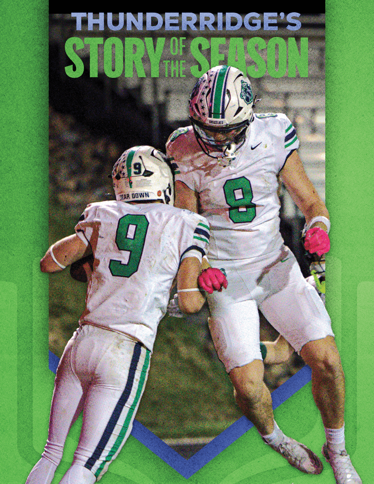 A group of football players huddled together. Description generated by AI