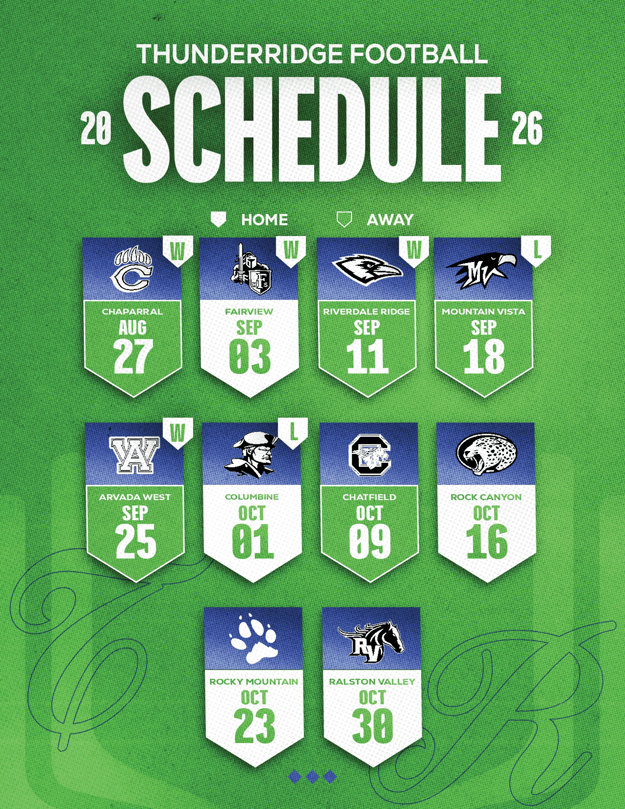 A football schedule for the 2014 season. Description generated by AI