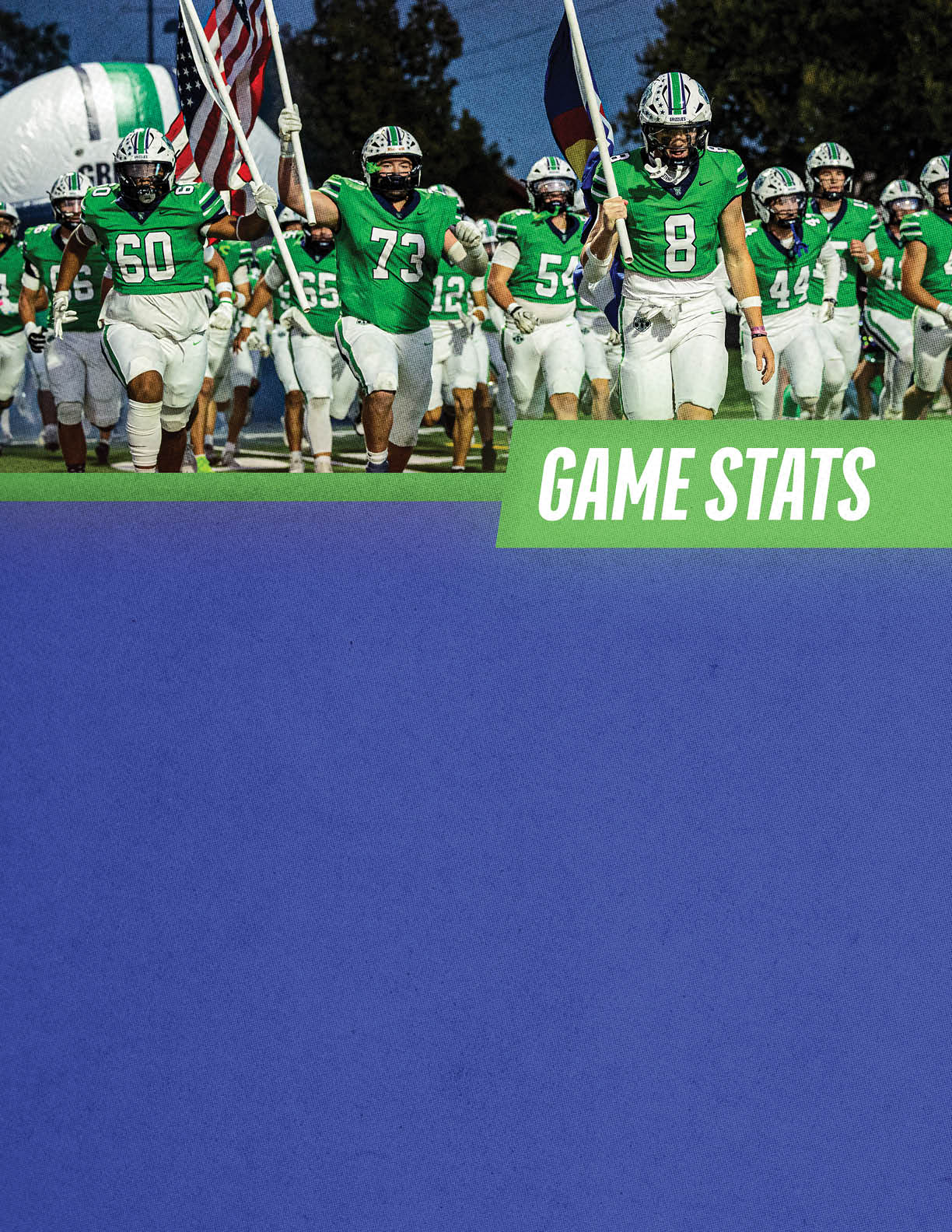 A green sign with the words “Game Stats" written on it. Description generated by AI