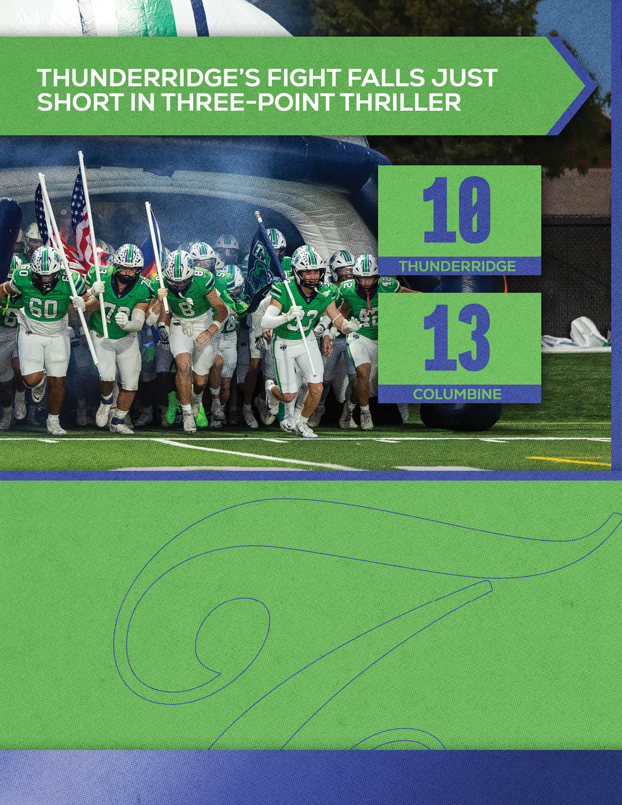 A football player is running with the number 14 on his jersey. Description generated by AI