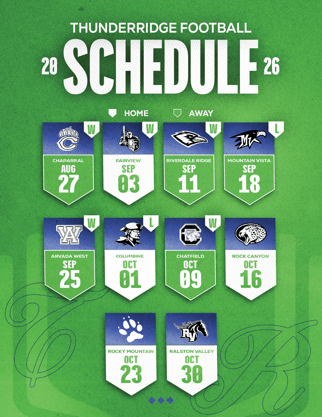 A football schedule for the 2014 season. Description generated by AI