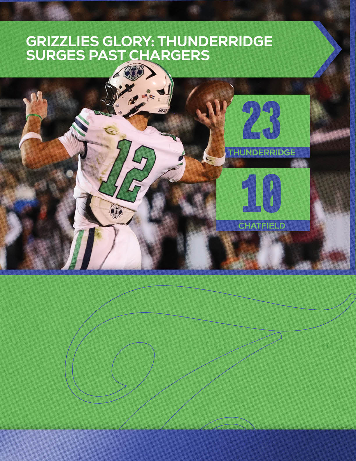 A football player is running with the number 14 on his jersey. Description generated by AI