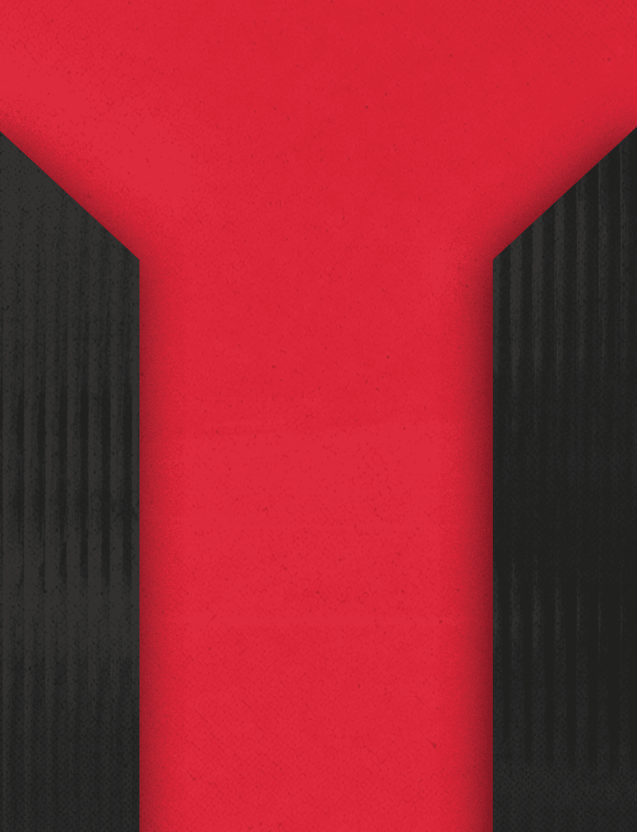 Three black and red buildings. Description generated by AI