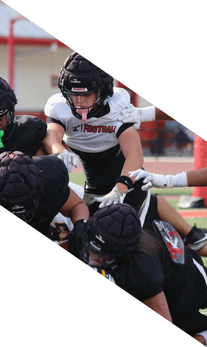 A group of football players pose for a picture. AI generated content