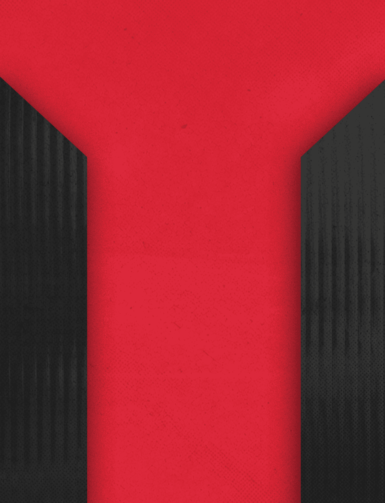 Three black and red buildings. Description generated by AI