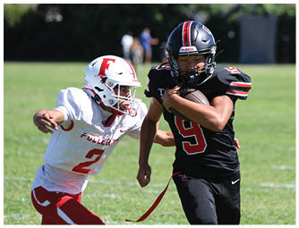 A group of football players on a field. Description generated by AI