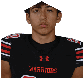 A young man wearing a white jersey with the number 10 on it. Description generated by AI