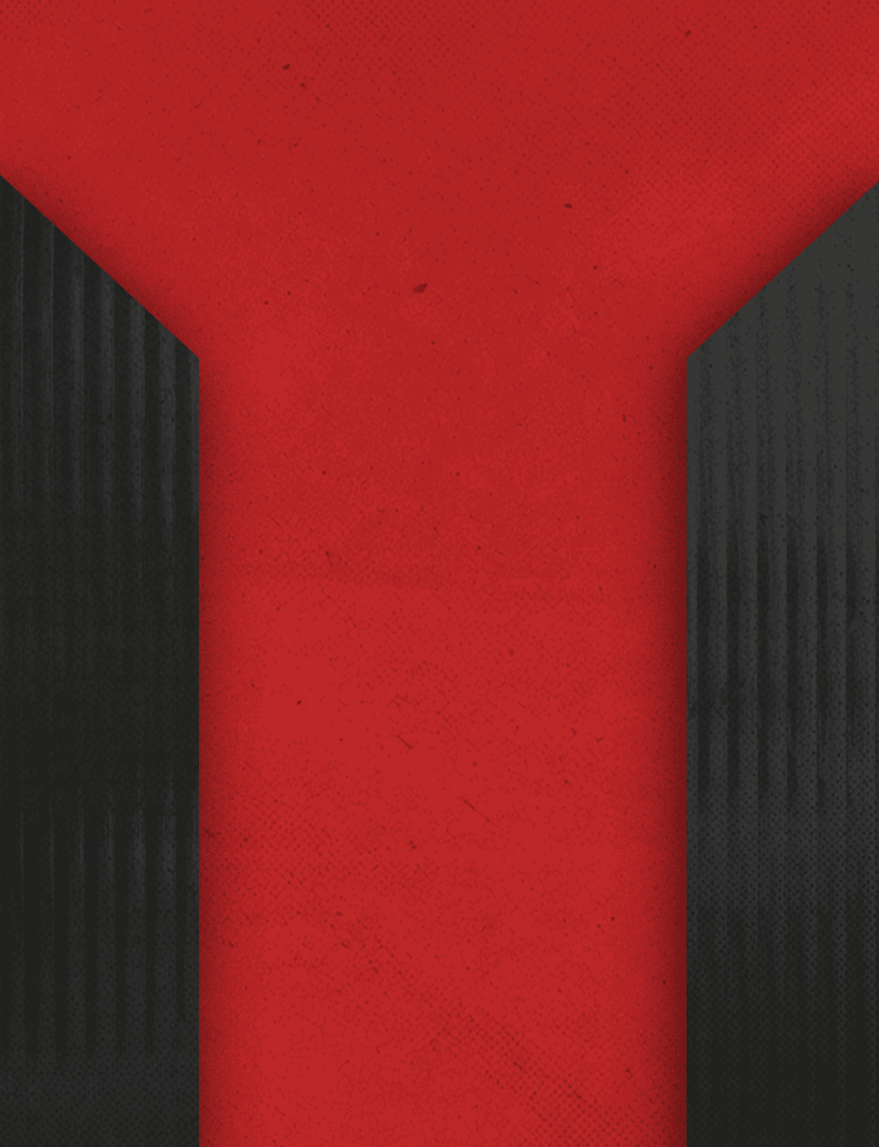 Three black and red buildings. Description generated by AI
