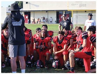 A group of football players on a field. Description generated by AI